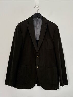 JKT New York - Dark Olive Green Sport Coat. 100% Cotton. Size: Men's 46L
